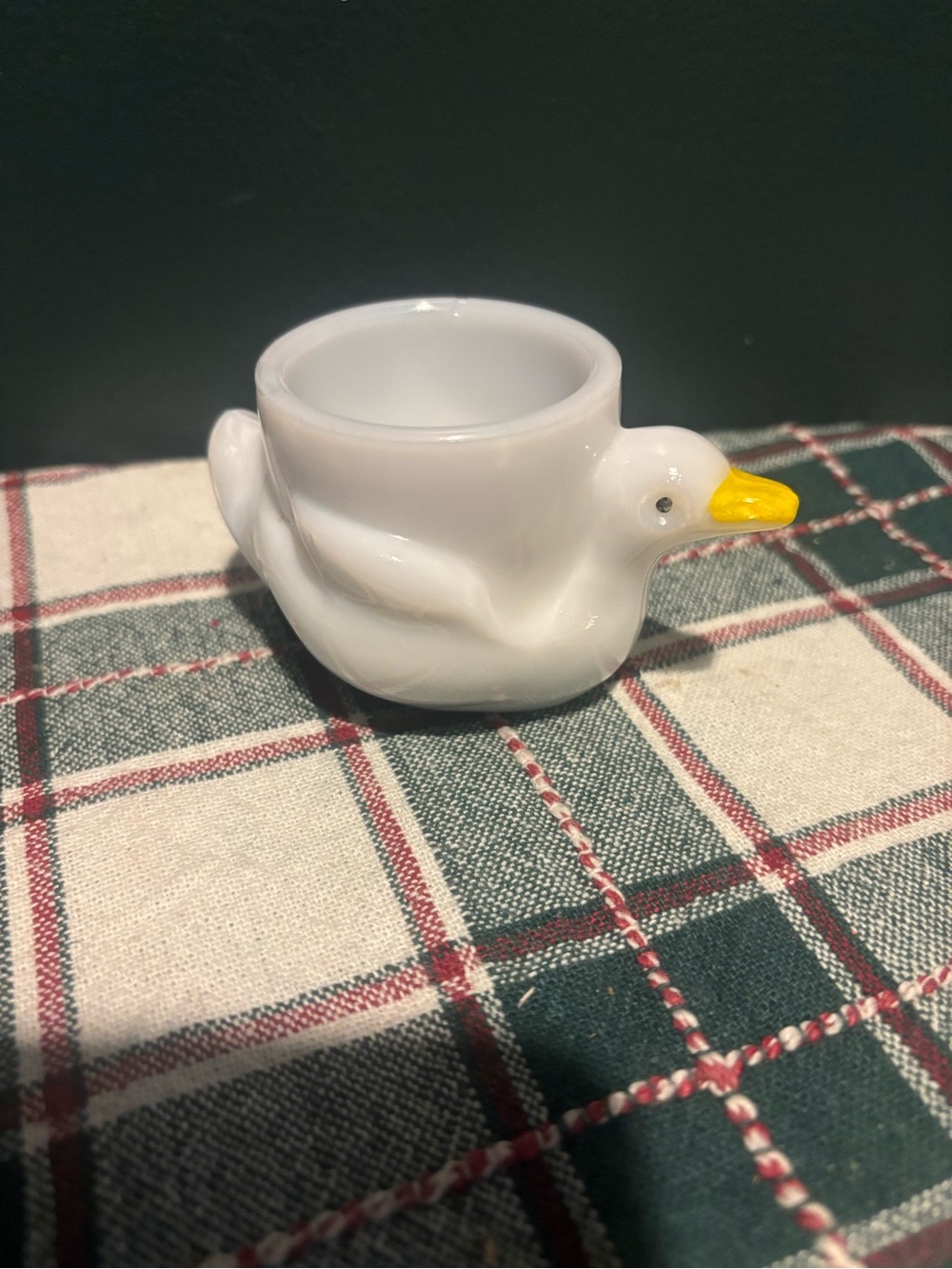 Vintage Opalex Milk Glass Duck Egg Cup